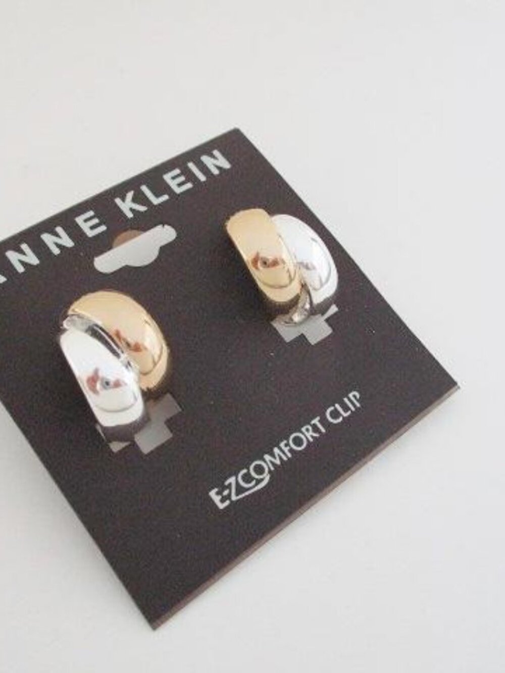 Anne Klein Two Tone E-Z Comfort Clip On Earrings NWT